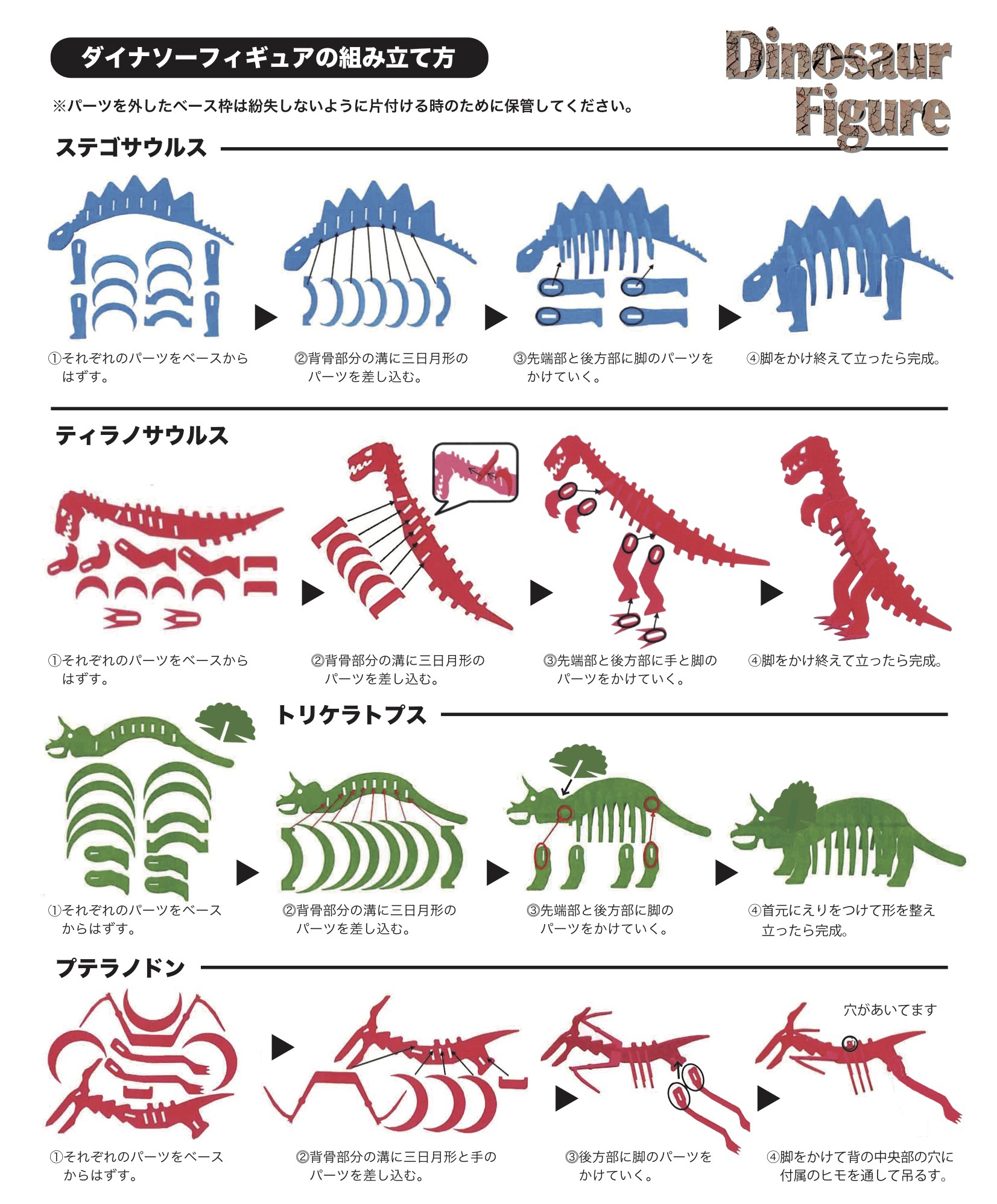 ダイナソーフィギュアの組み立て方